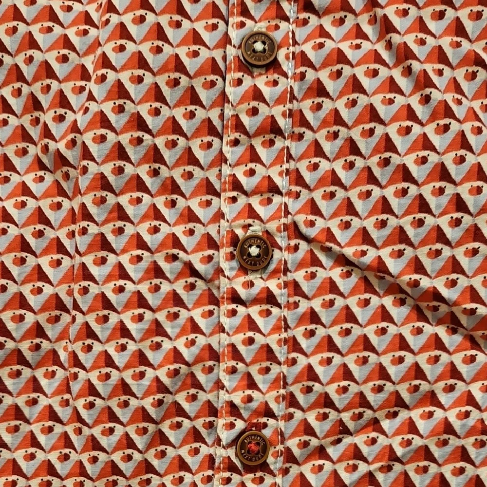Next Boys Red and White Patterned Button Down Shirt